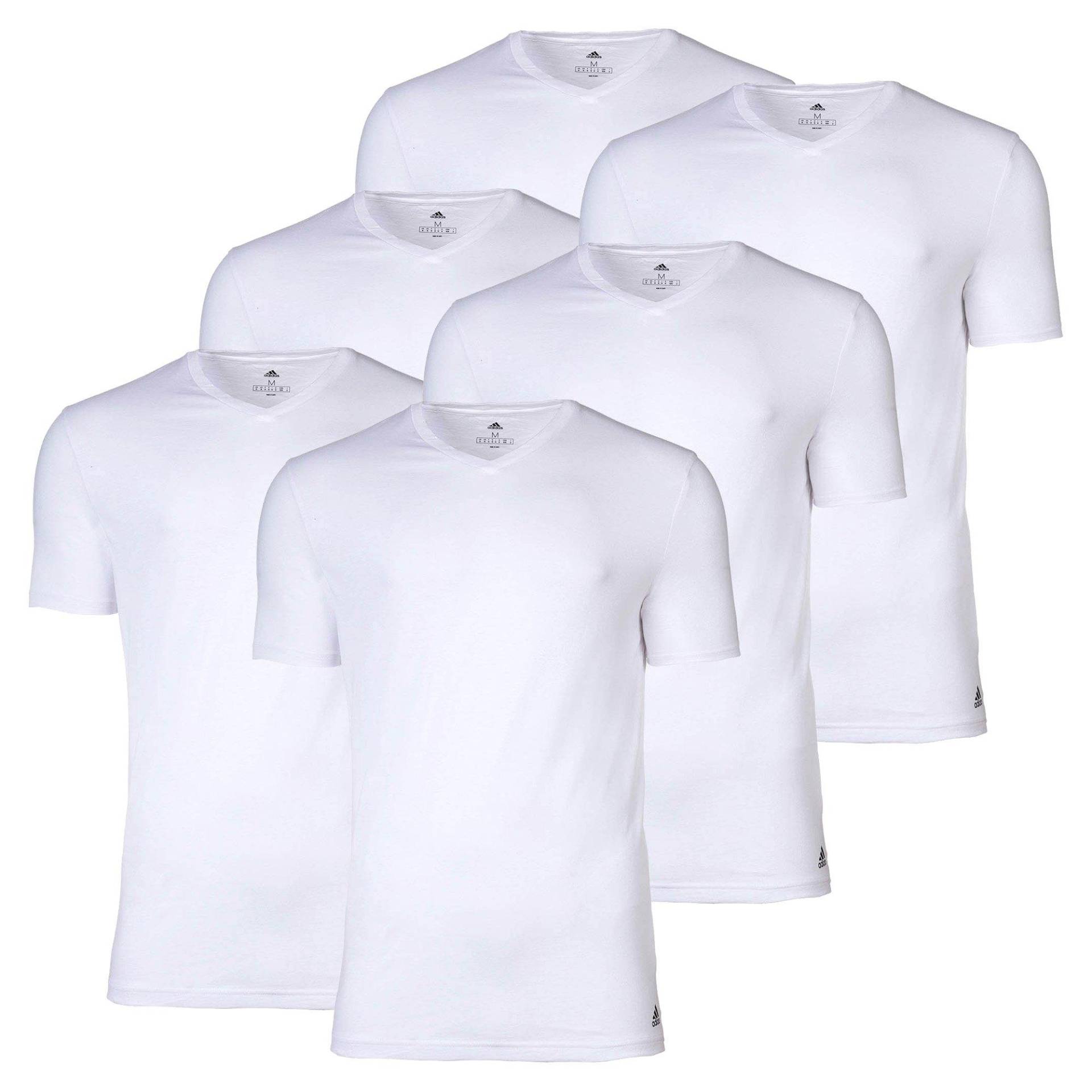 adidas T-shirt, 6er Pack Herren Weiss S von Adidas