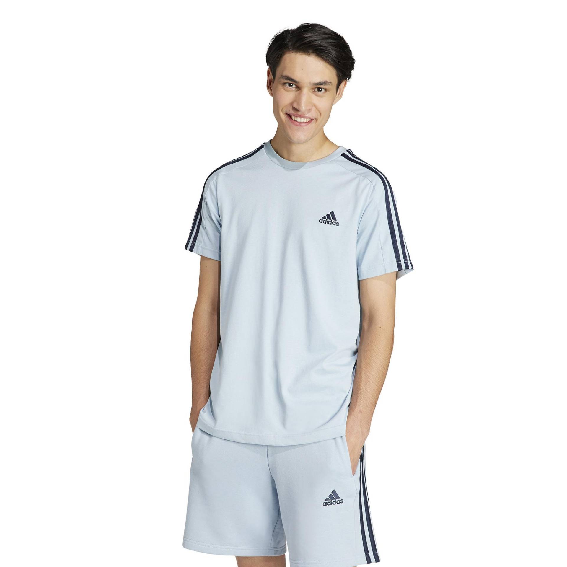 adidas T-shirt, Rundhals, Kurzarm Herren Hellblau L von Adidas