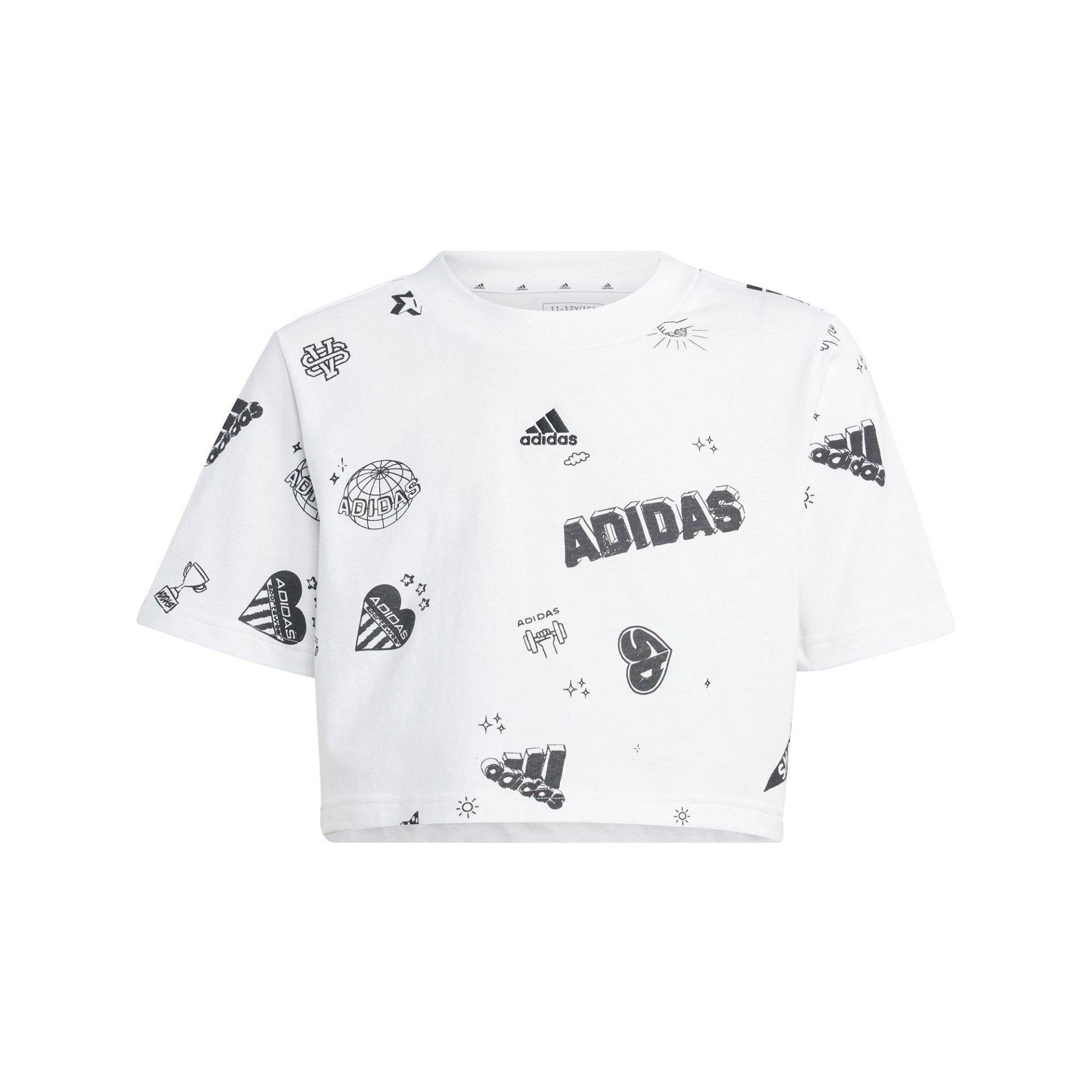 adidas T-shirt, Rundhals, Kurzarm Mädchen Weiss 164 von Adidas