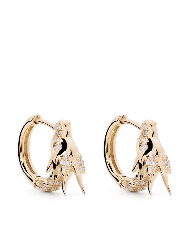 Adina Reyter 14kt yellow gold Dragon hoop diamond earrings von Adina Reyter