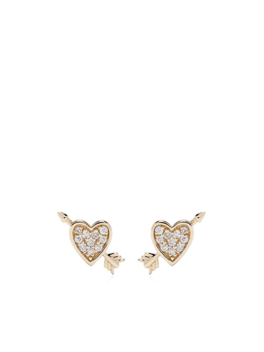 Adina Reyter 14kt yellow gold Heart and Arrow diamond stud earrings von Adina Reyter