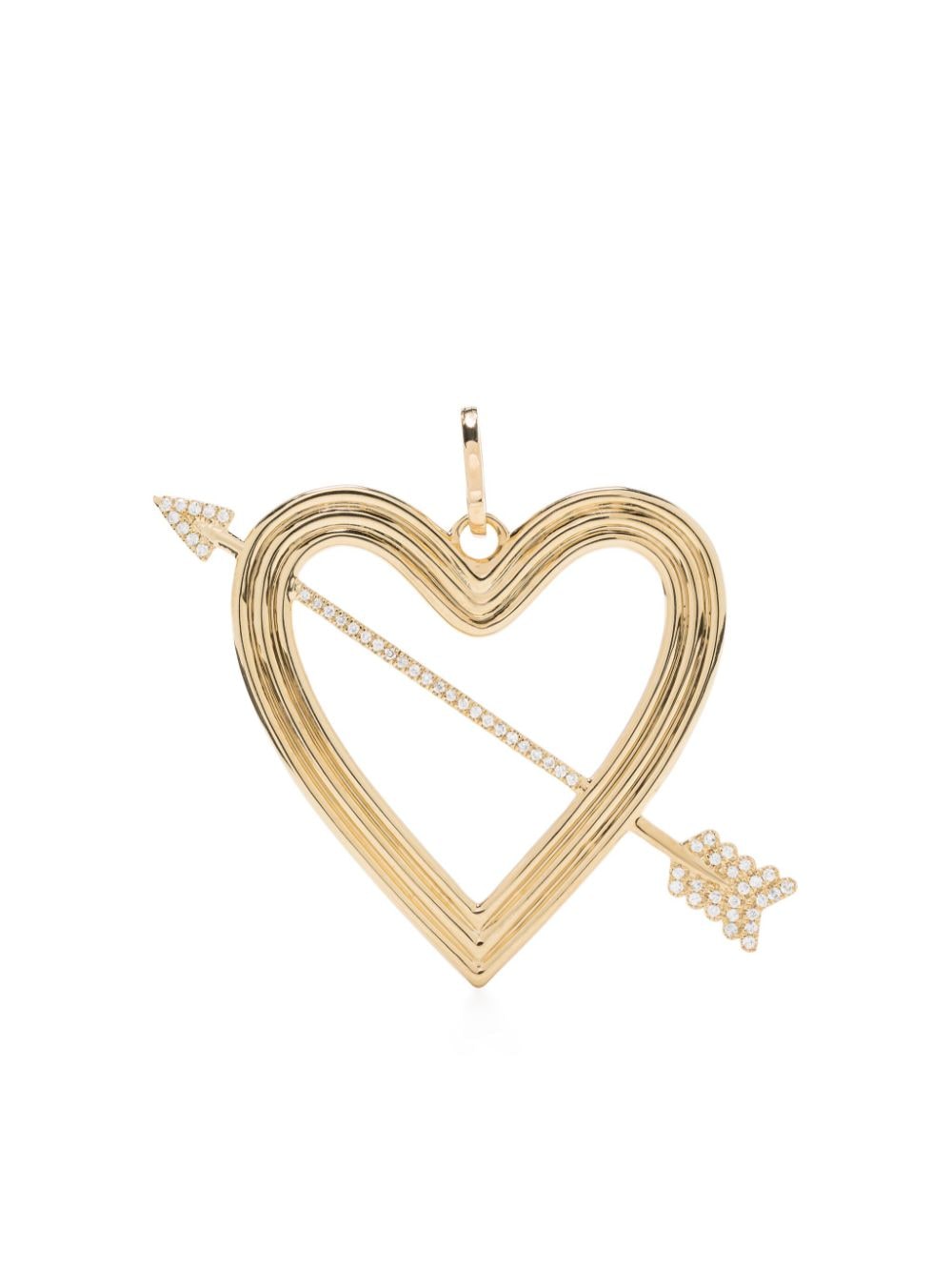 Adina Reyter 14kt yellow gold XL Heart + Arrow hinged charm von Adina Reyter