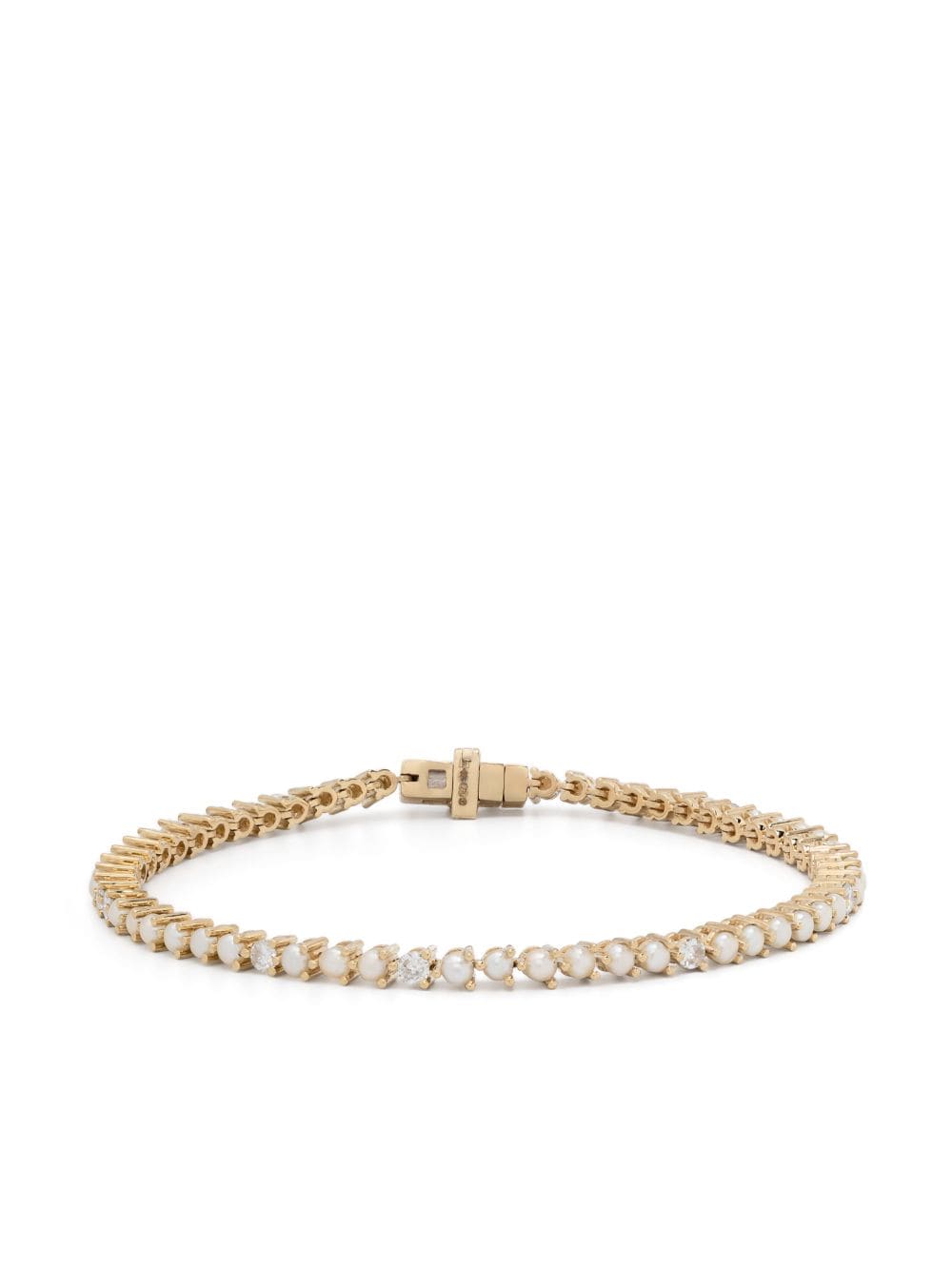 Adina Reyter 14kt yellow gold pearl and diamond tennis bracelet von Adina Reyter