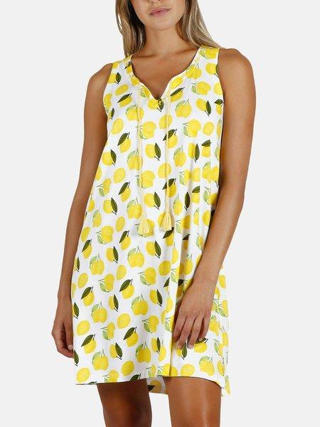 Ärmelloses Sommerkleid Lemons Unisex Gelb Bedruckt M von Admas