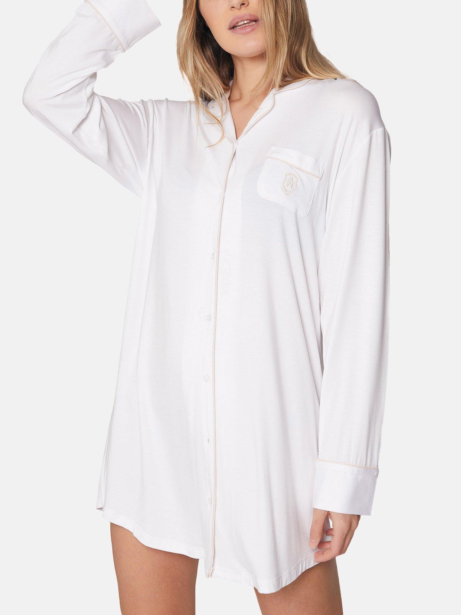 Langärmeliges Nachthemd Night Soft Damen Weiss XL von Admas