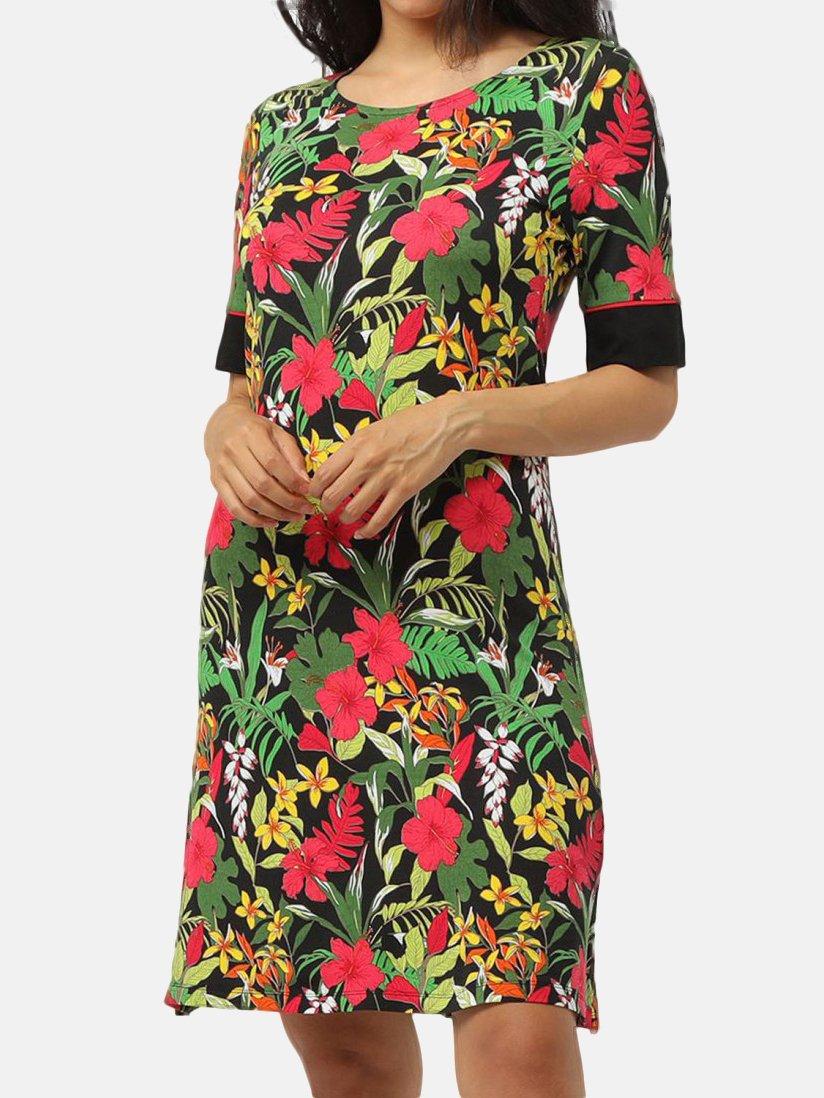 Strandkleid Mit Halben Ärmeln Hawaii Unisex Multicolor L von Admas