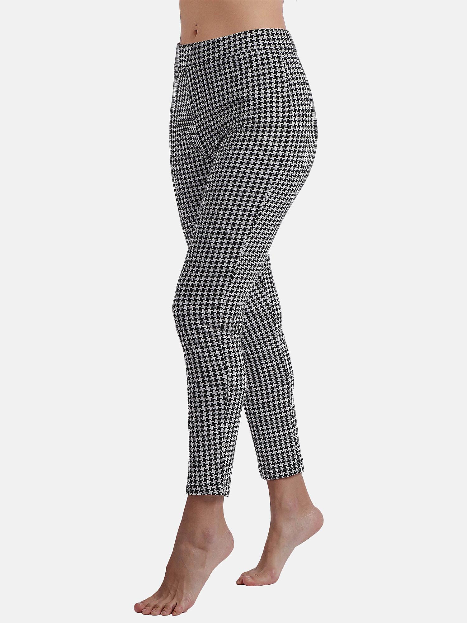 Elastische Hose Pata De Gallo Damen Elfenbein L von Admas