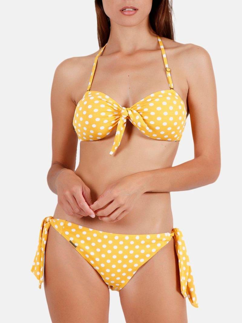 2-teiliges Bandeau-bikini-set Push-up Life Dots Damen Gelbgold 44 von Admas