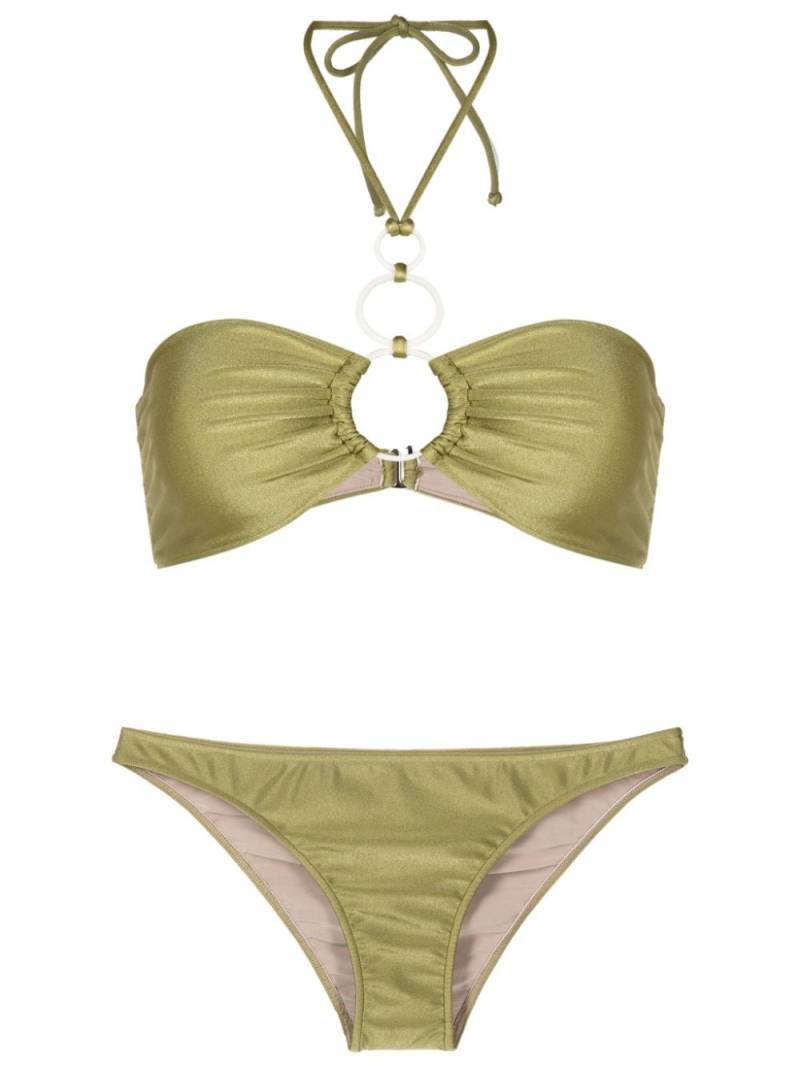 Adriana Degreas draped halterneck bikini set - Green von Adriana Degreas