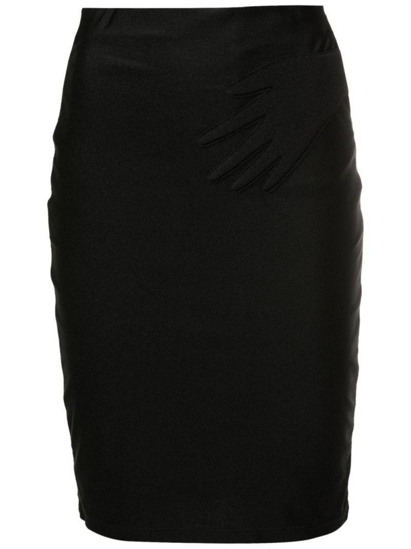 Adriana Degreas glove-appliqué pencil skirt - Black von Adriana Degreas