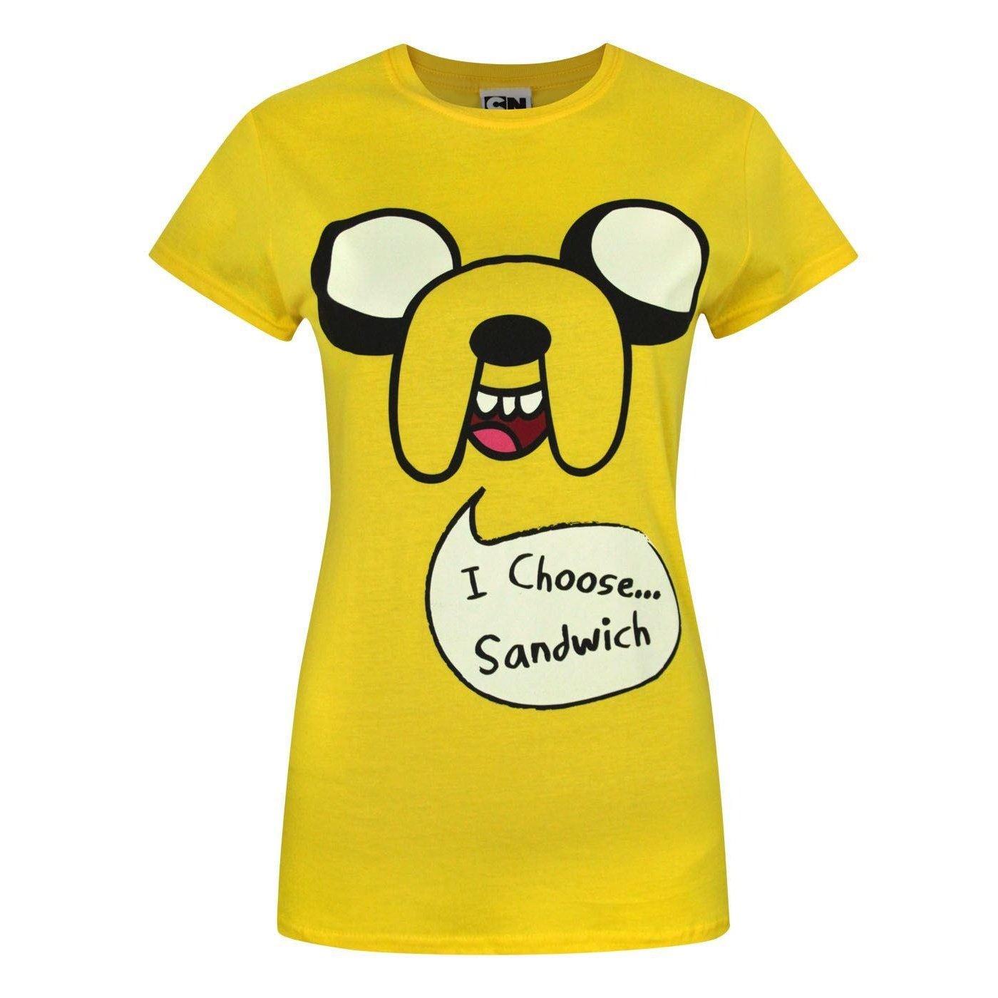 Jake I Choose Sandwich Tshirt Damen Gelb L von Adventure Time