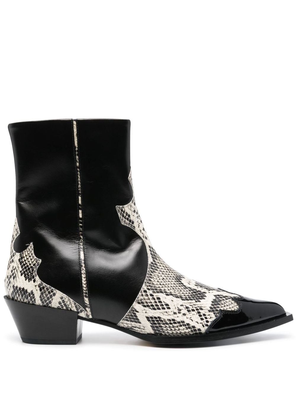 Aeyde Hester snake-print ankle boots - Black von Aeyde