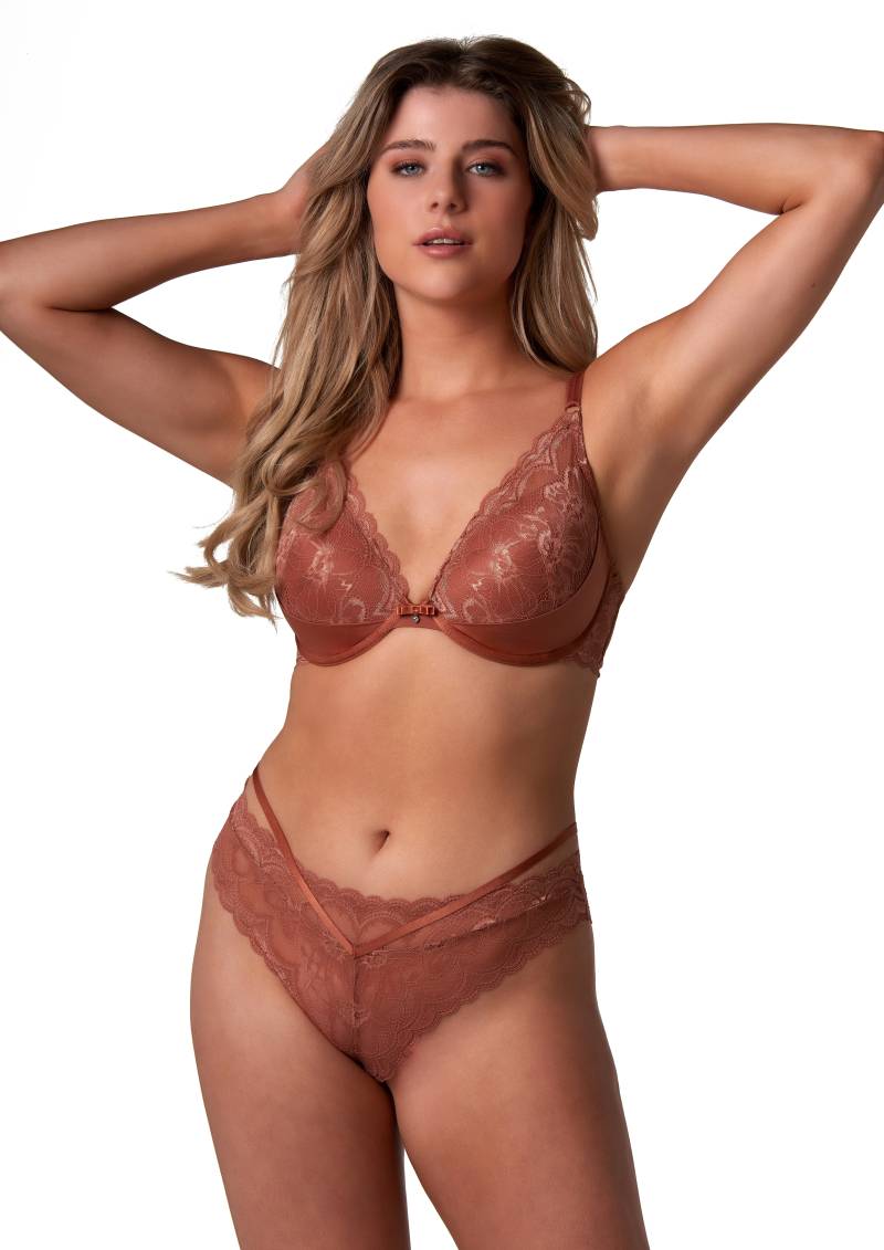 After Eden D-cup & up String »Mexy«, Florale Spitze, Riemchendetails von After Eden D-cup & up