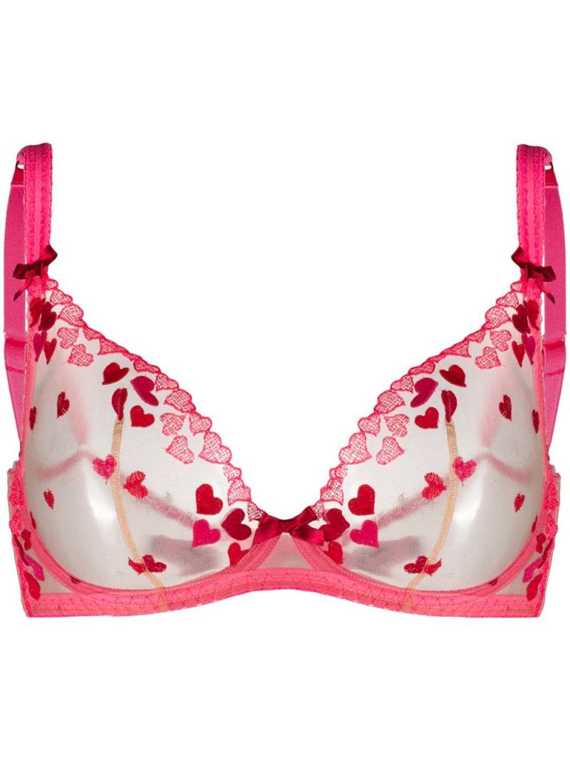 Agent Provocateur heart-pattern sheer bra - Pink von Agent Provocateur