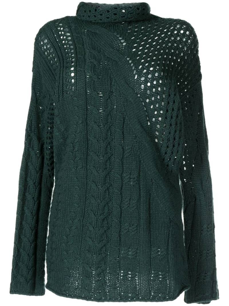 Agnona cable-knit cashmere tunic - Green von Agnona