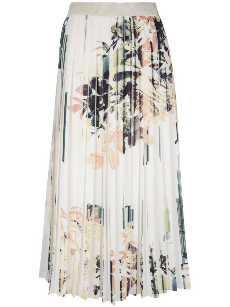 Agnona garden-print pleated midi skirt - Neutrals von Agnona