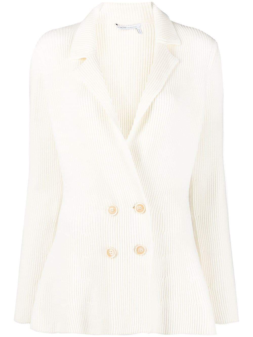 Agnona knitted double-breasted blazer - White von Agnona