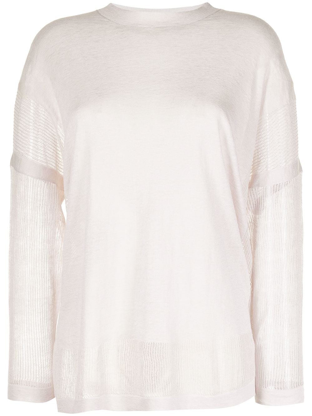 Agnona pointelle-knit long-sleeve jumper - Neutrals von Agnona