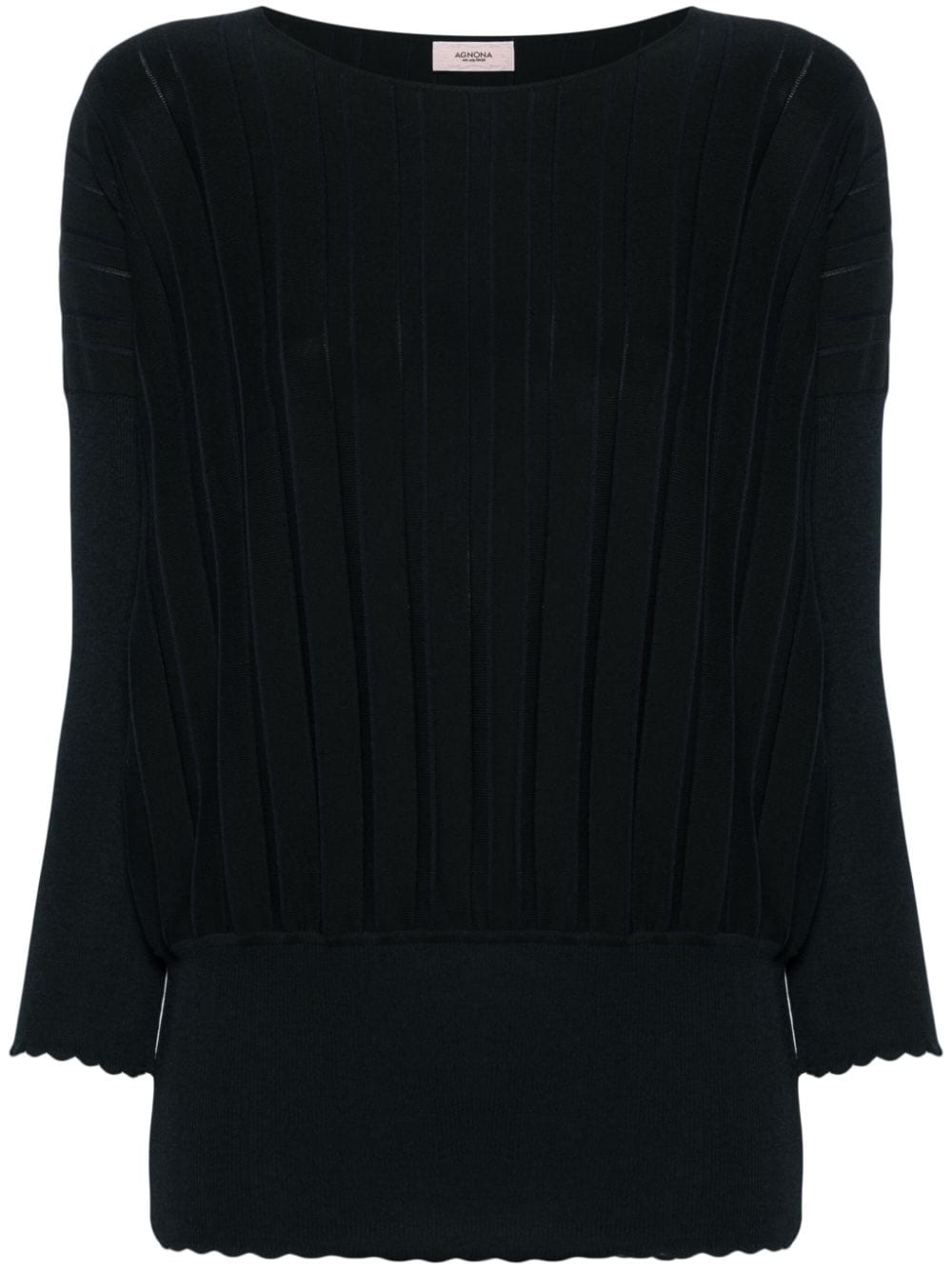 Agnona ribbed silk-blend jumper - Blue von Agnona