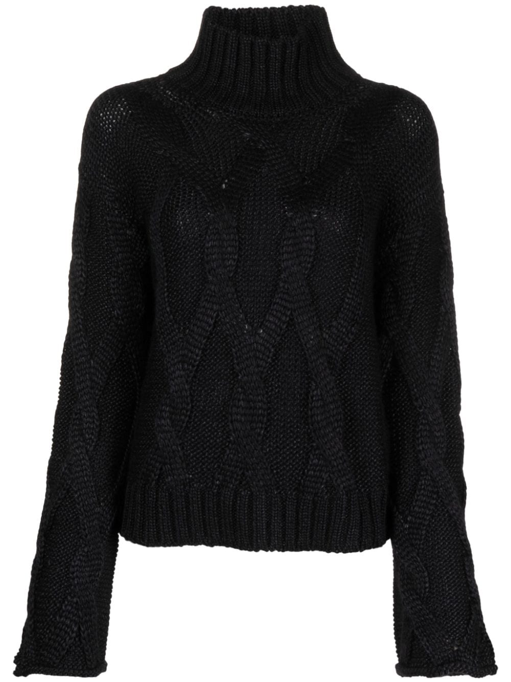 Agnona roll-neck cable-knit jumper - Black von Agnona