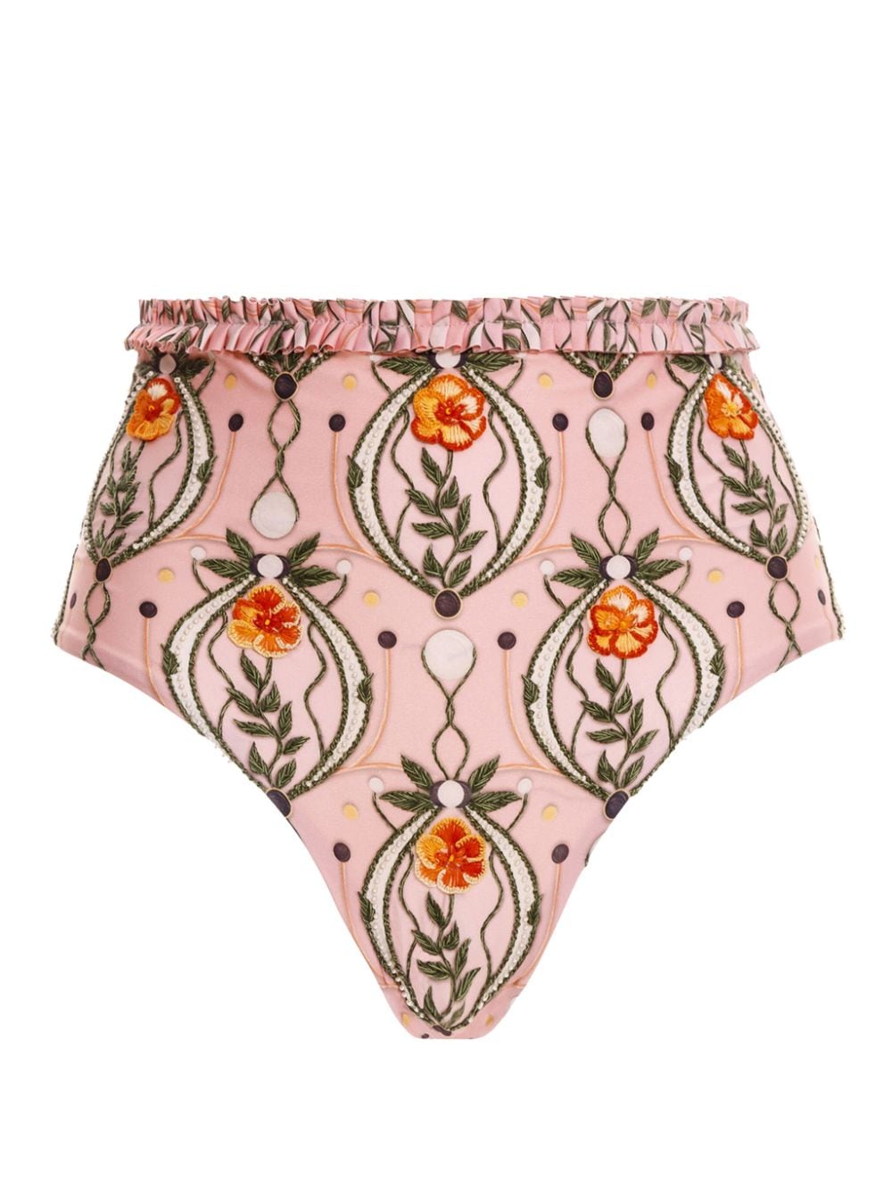 Agua By Agua Bendita Nopal Lunar floral-embroidered bikini bottom - Pink von Agua By Agua Bendita