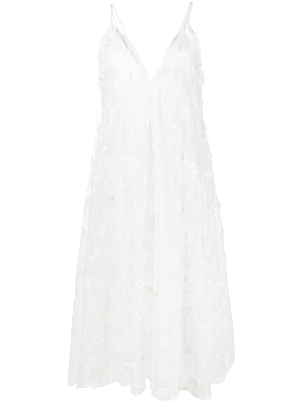 Agua By Agua Bendita floral-embroidered midi dress - White von Agua By Agua Bendita