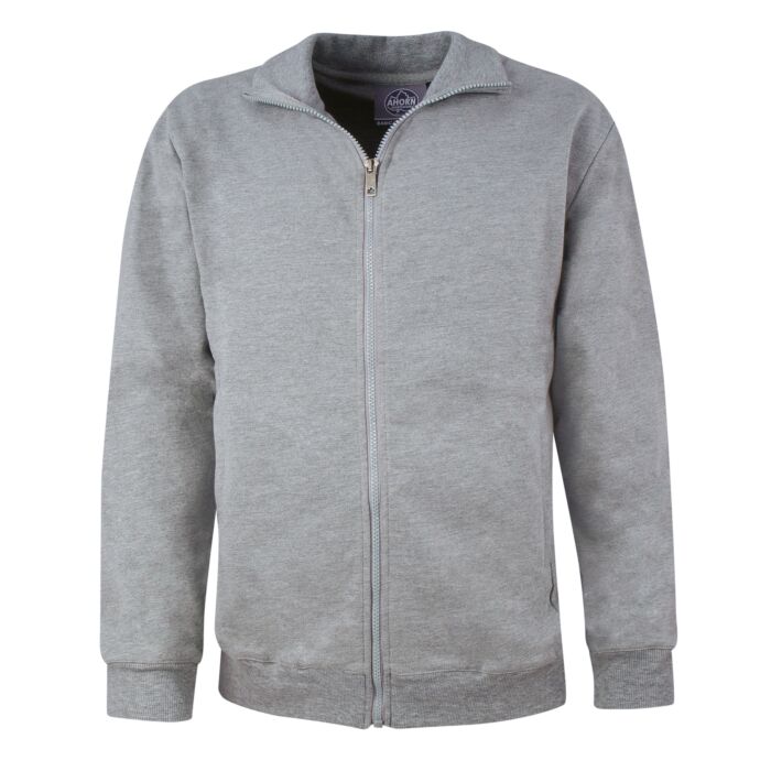 Ahorn Sweat-Jacke Herren mit Reissverschluss, grau meliert von Ahorn