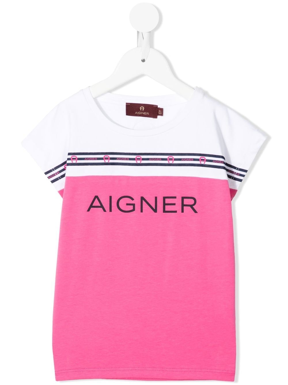 Aigner Kids colour-block logo-stripe T-shirt - White von Aigner Kids