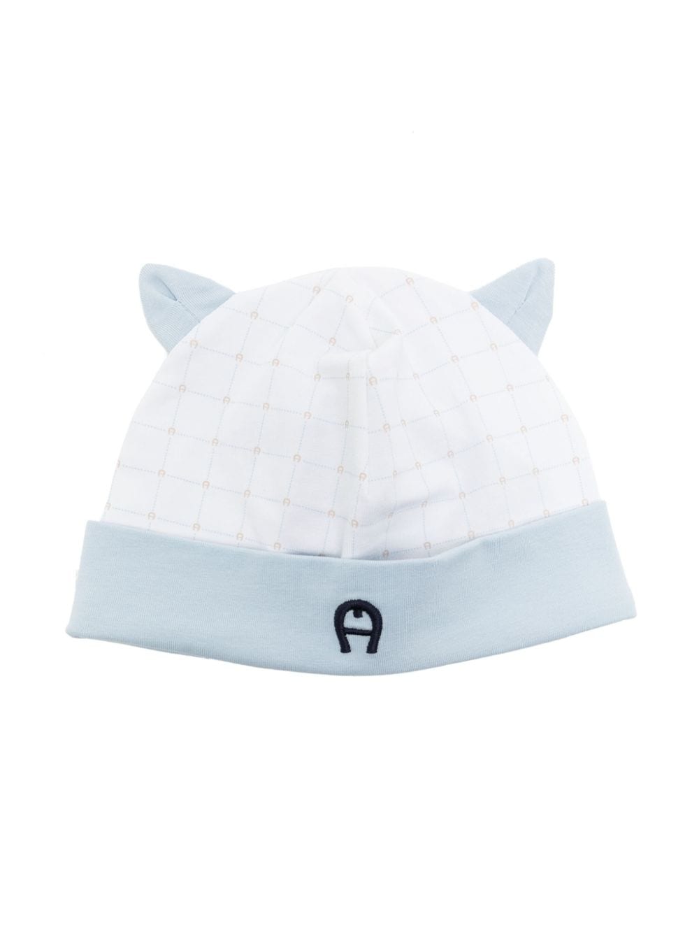 Aigner Kids embroidered-logo Pima cotton beanie - Blue von Aigner Kids