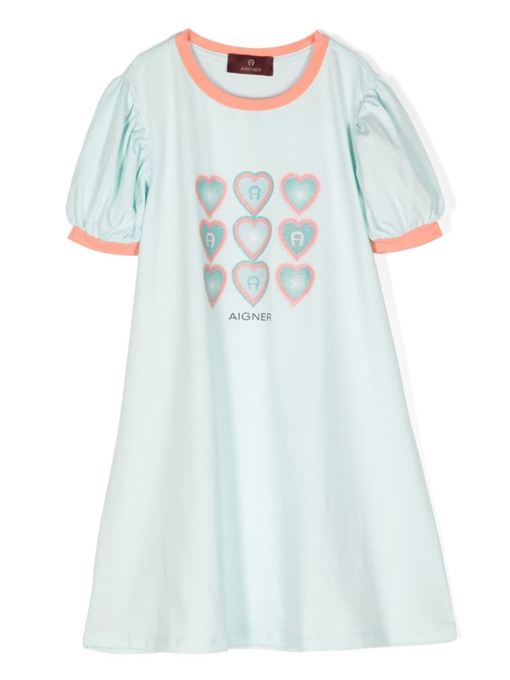 Aigner Kids graphic-print cotton-blend dress - Blue von Aigner Kids