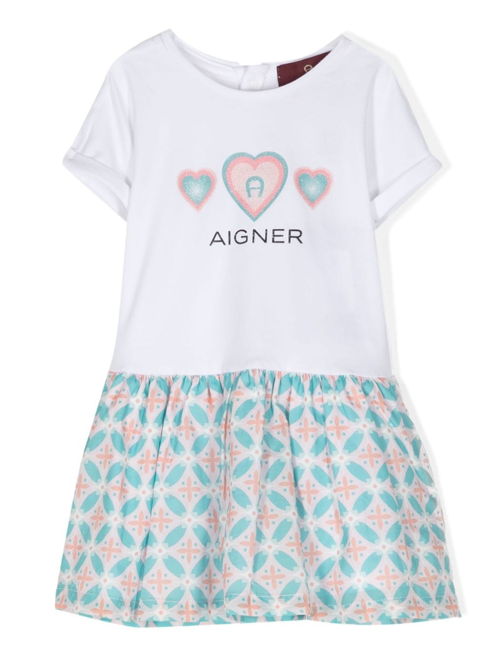 Aigner Kids heart-print short-sleeve dress - White von Aigner Kids