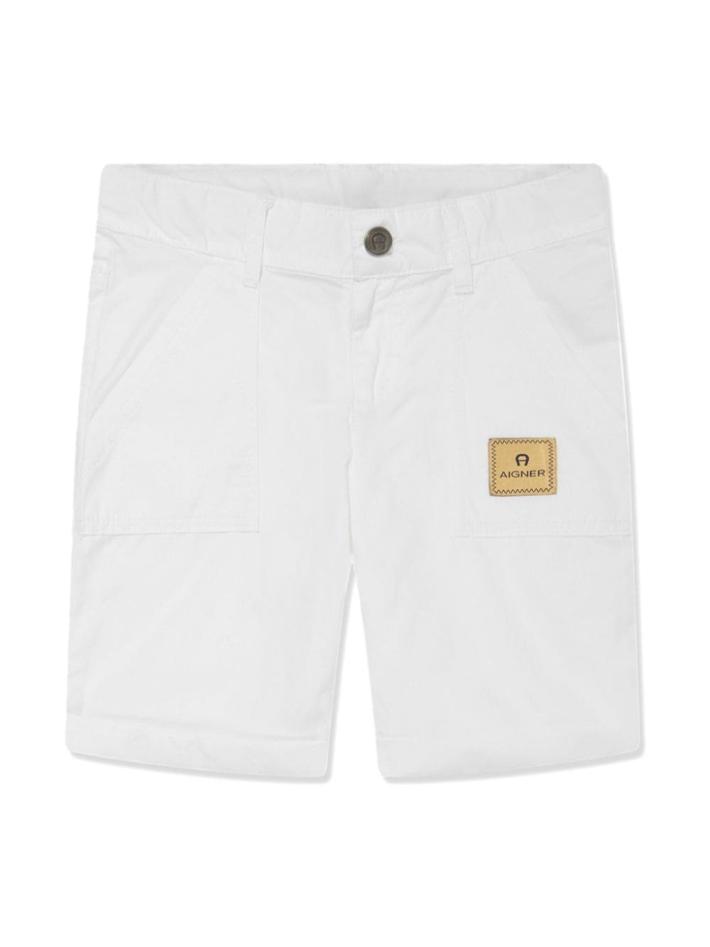 Aigner Kids logo-appliqué cotton shorts - White von Aigner Kids