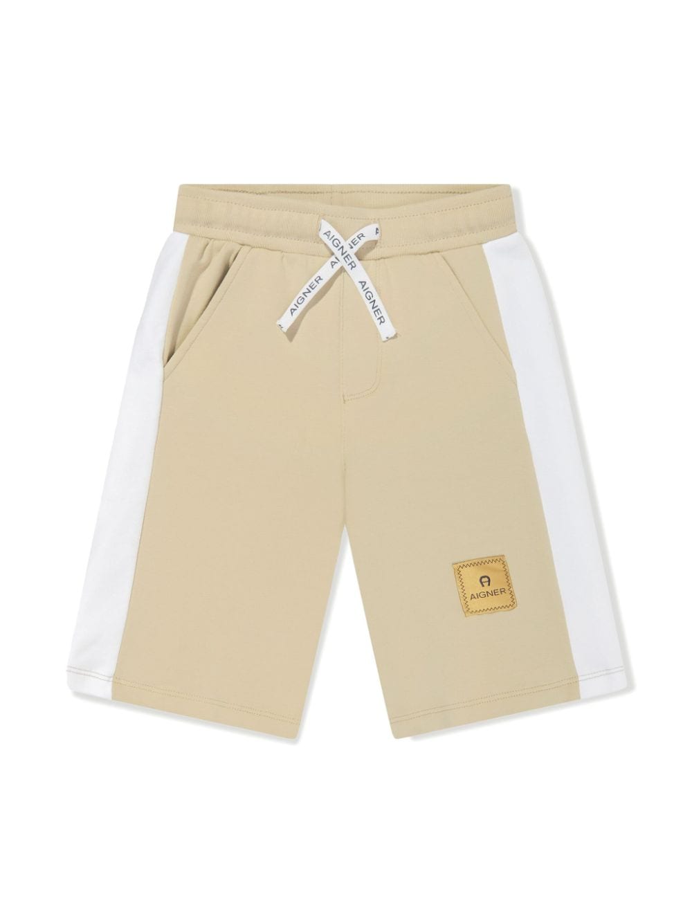 Aigner Kids logo-appliqué cotton track shorts - Neutrals von Aigner Kids
