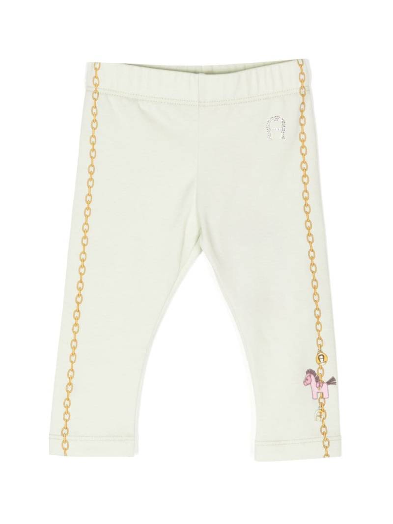 Aigner Kids logo-embellished slip-on leggings - Green von Aigner Kids