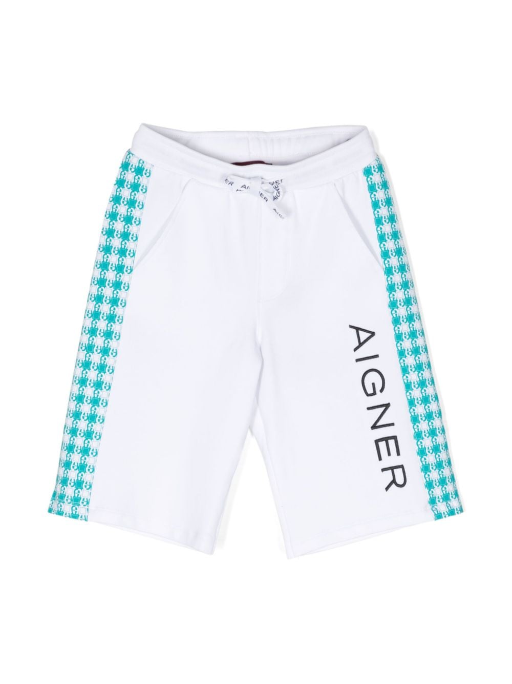 Aigner Kids logo-embroidered cotton shorts - White von Aigner Kids