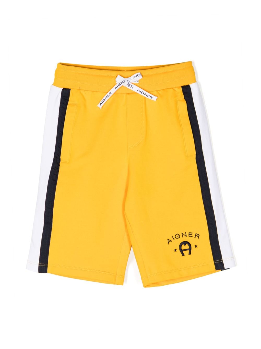 Aigner Kids logo-embroidered drawstring track shorts - Yellow von Aigner Kids