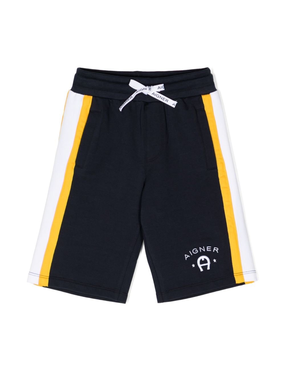 Aigner Kids logo-embroidered striped track shorts - Blue von Aigner Kids