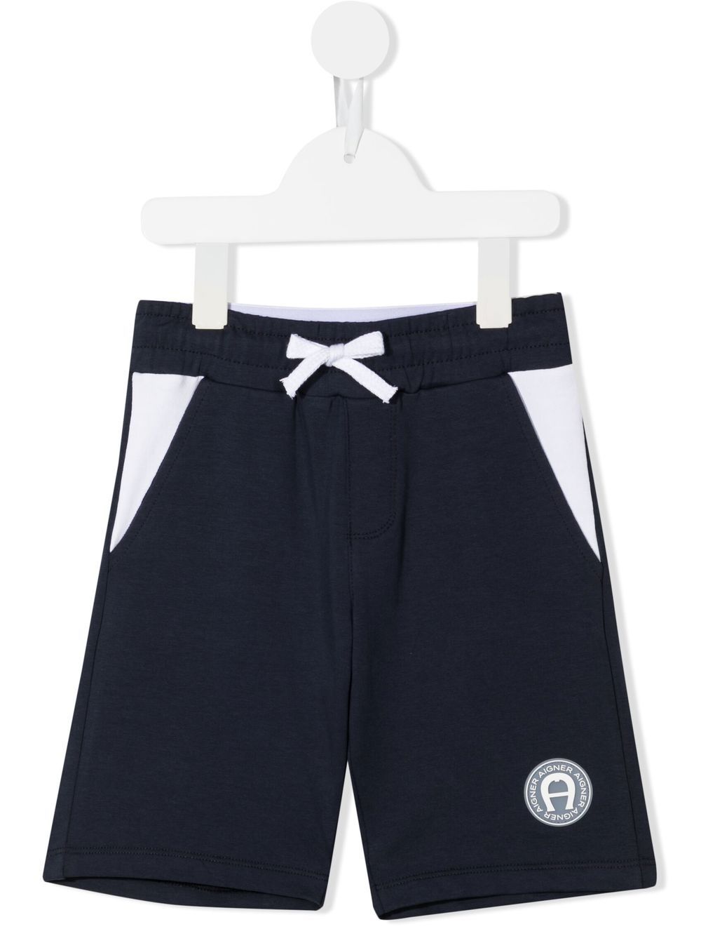 Aigner Kids logo-patch cotton shorts - Blue von Aigner Kids