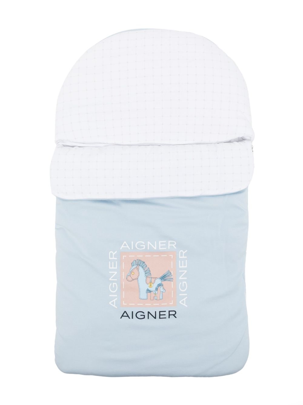 Aigner Kids logo-print Pima cotton baby nest - Blue von Aigner Kids