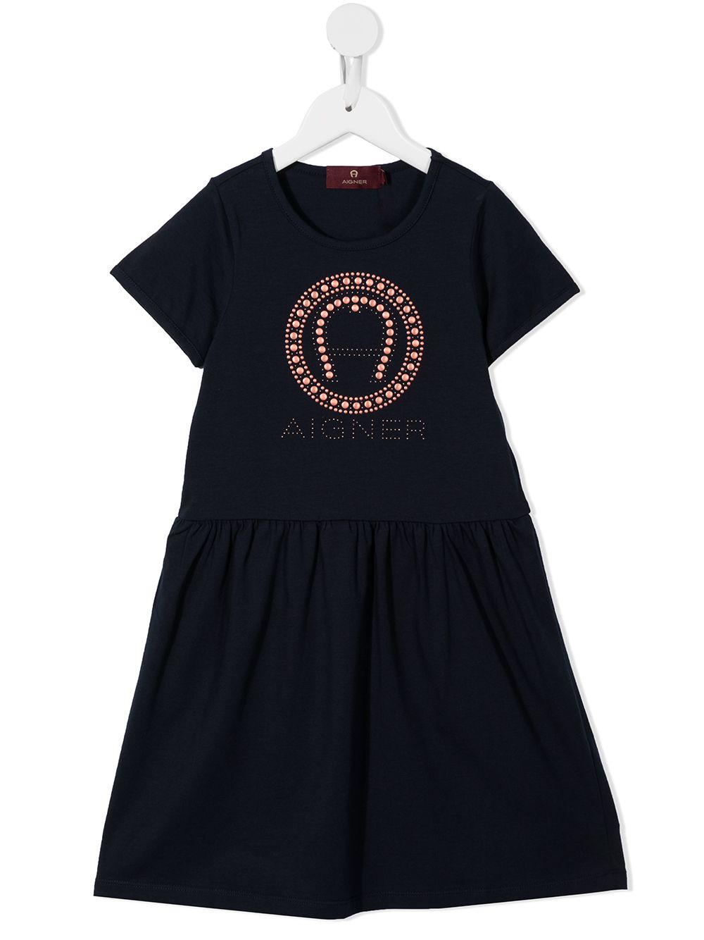 Aigner Kids logo-print cotton dress - Blue von Aigner Kids