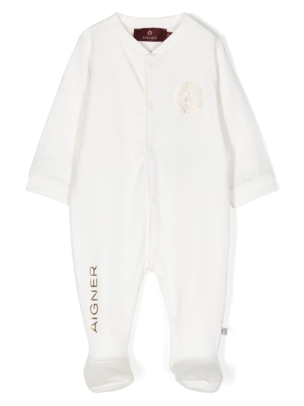 Aigner Kids logo-print cotton pajamas - Neutrals von Aigner Kids