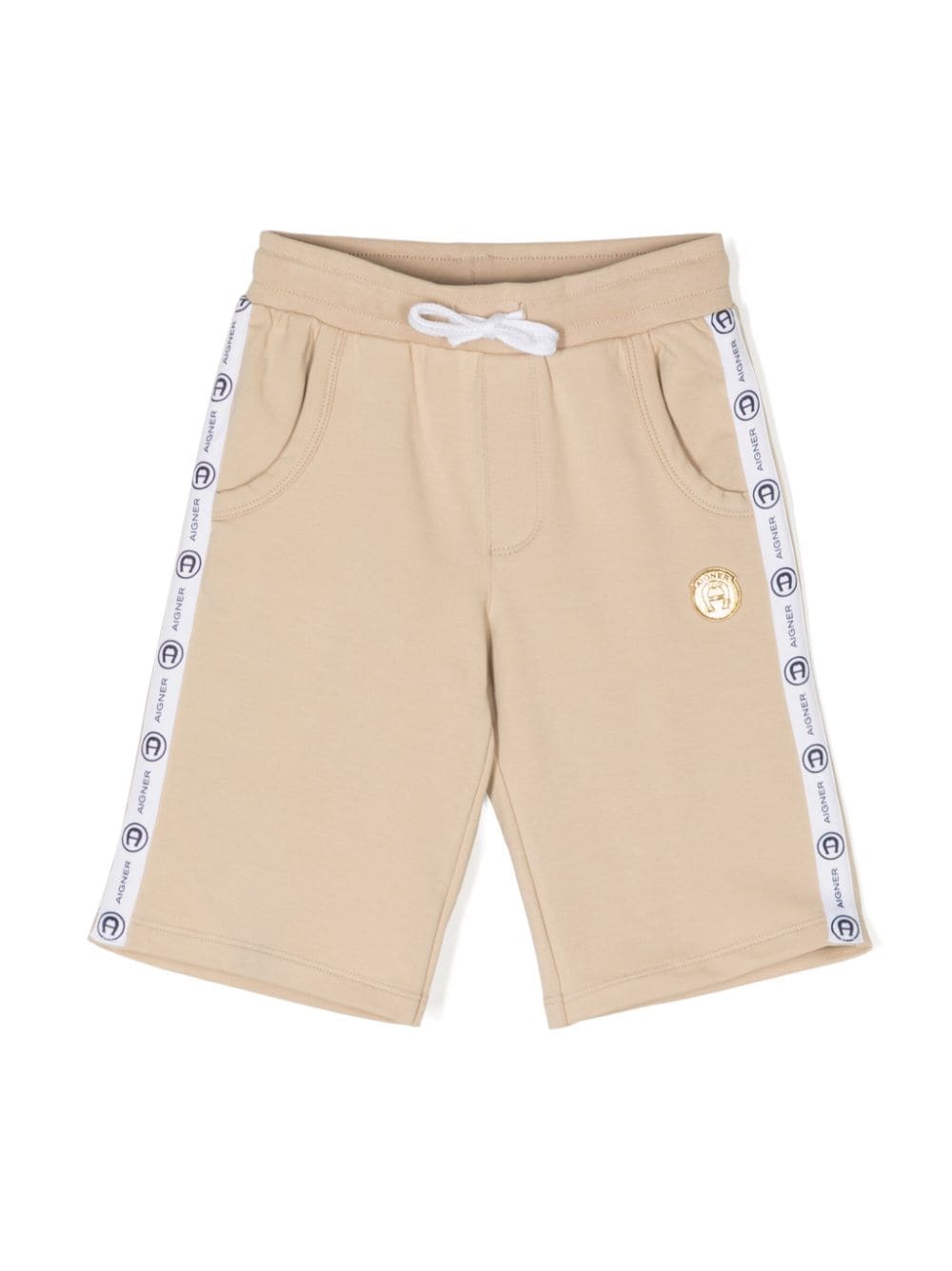 Aigner Kids logo-print track shorts - Neutrals von Aigner Kids