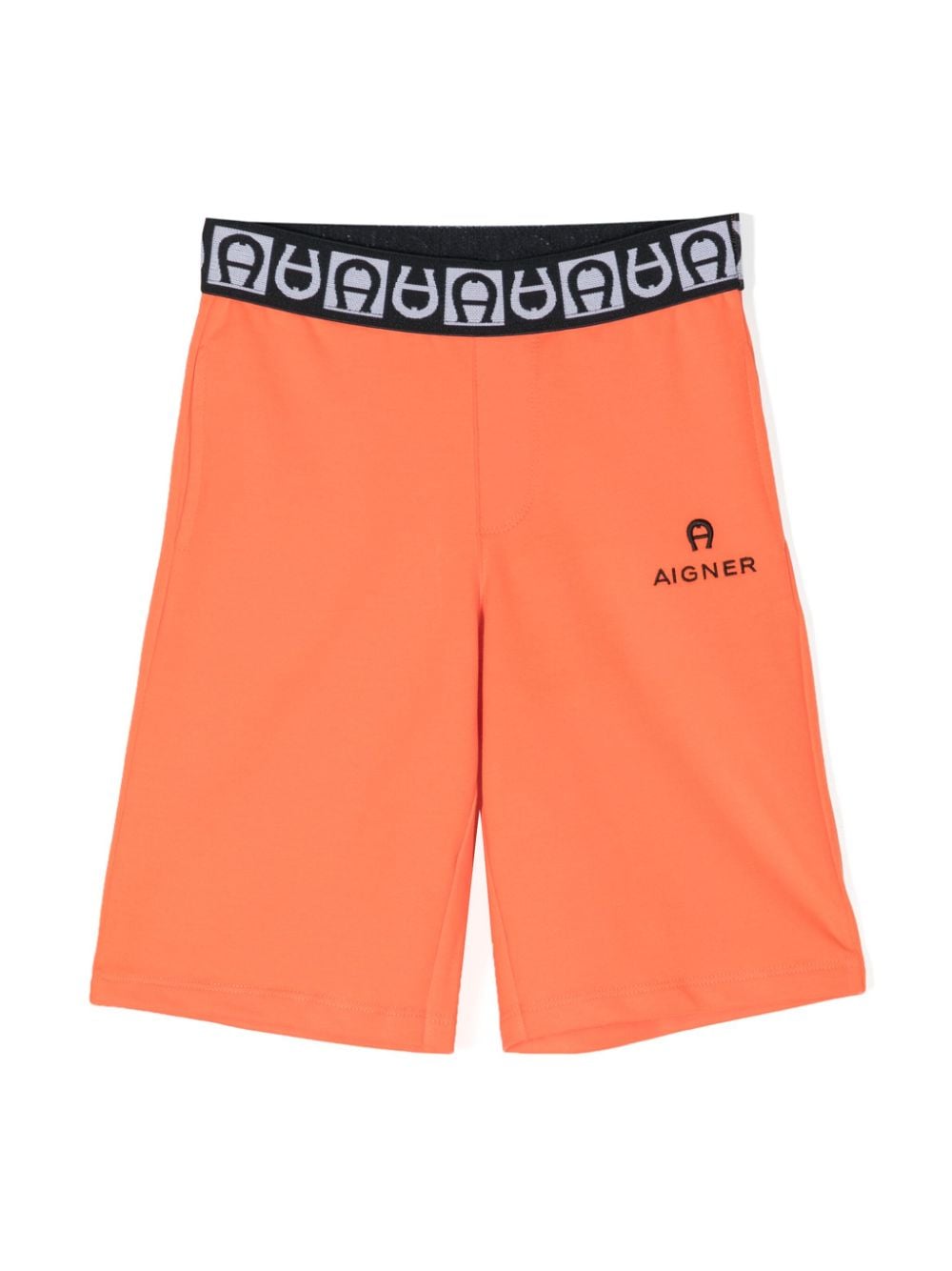 Aigner Kids logo-waistband stretch-cotton Bermuda shorts - Orange von Aigner Kids