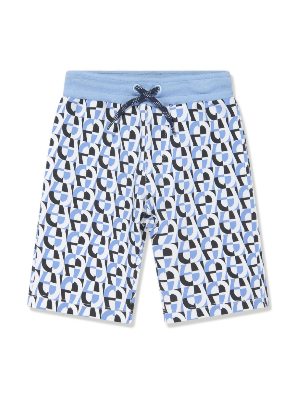 Aigner Kids monogram-pattern cotton track shorts - Blue von Aigner Kids