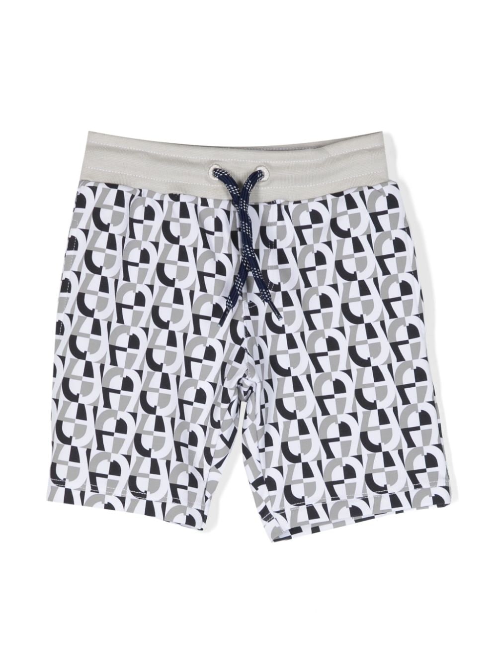 Aigner Kids monogram-pattern drawstring shorts - White von Aigner Kids