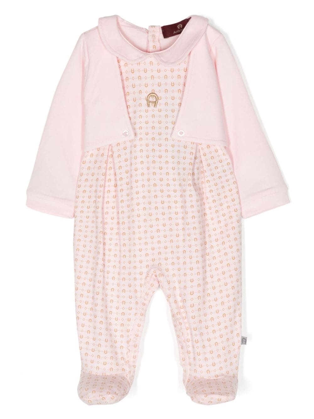 Aigner Kids monogram-print cotton romper - Pink von Aigner Kids