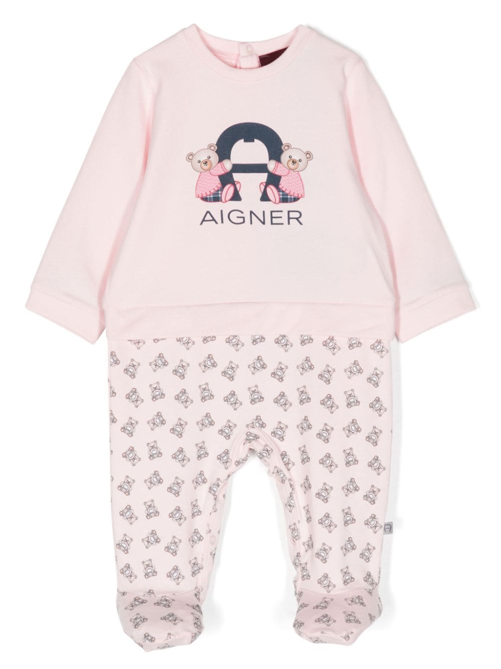 Aigner Kids teddy bear-print cotton romper - Pink von Aigner Kids