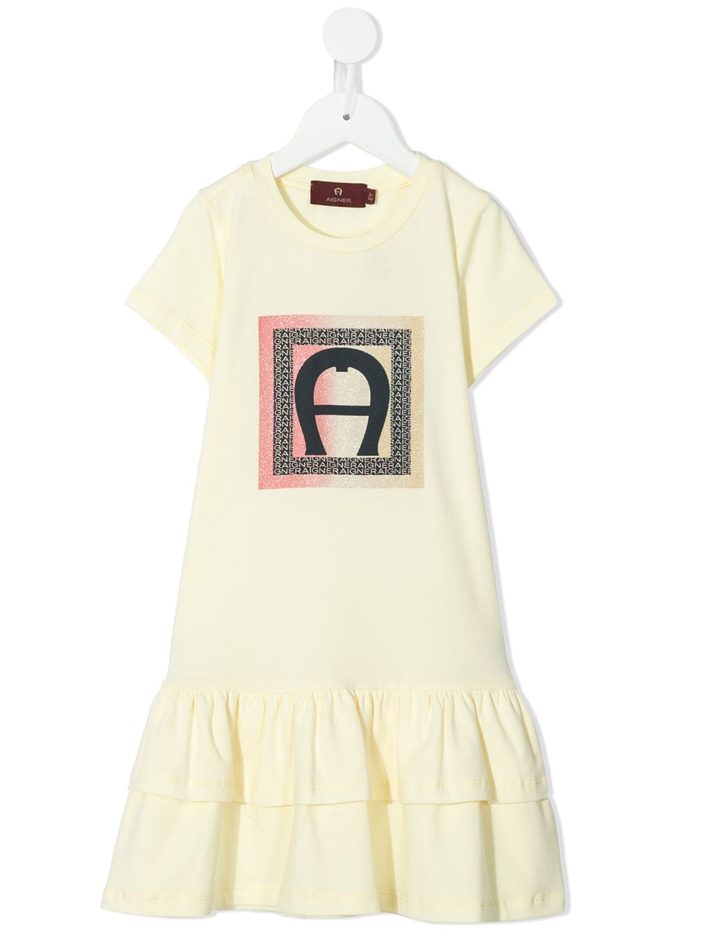 Aigner Kids tiered-hem T-shirt dress - Yellow von Aigner Kids