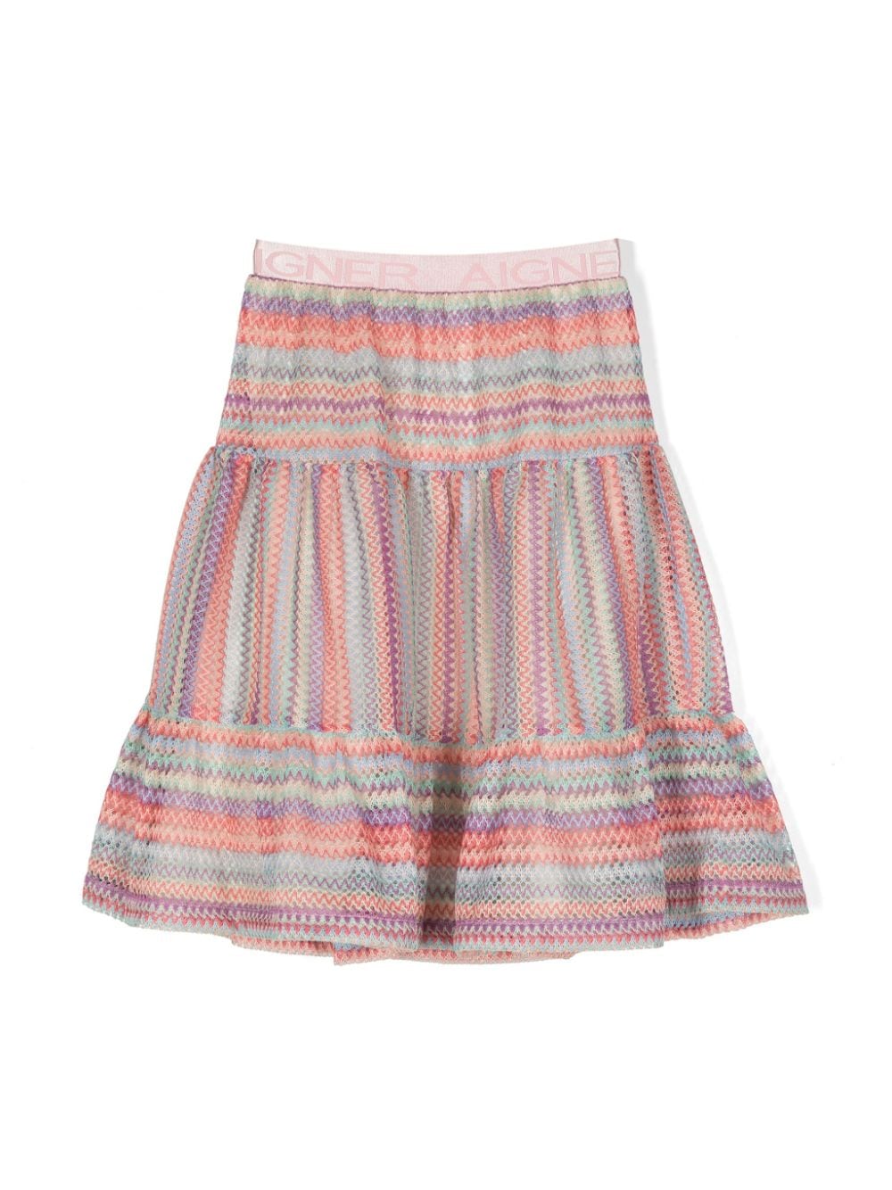 Aigner Kids woven tiered cotton skirt - Pink von Aigner Kids