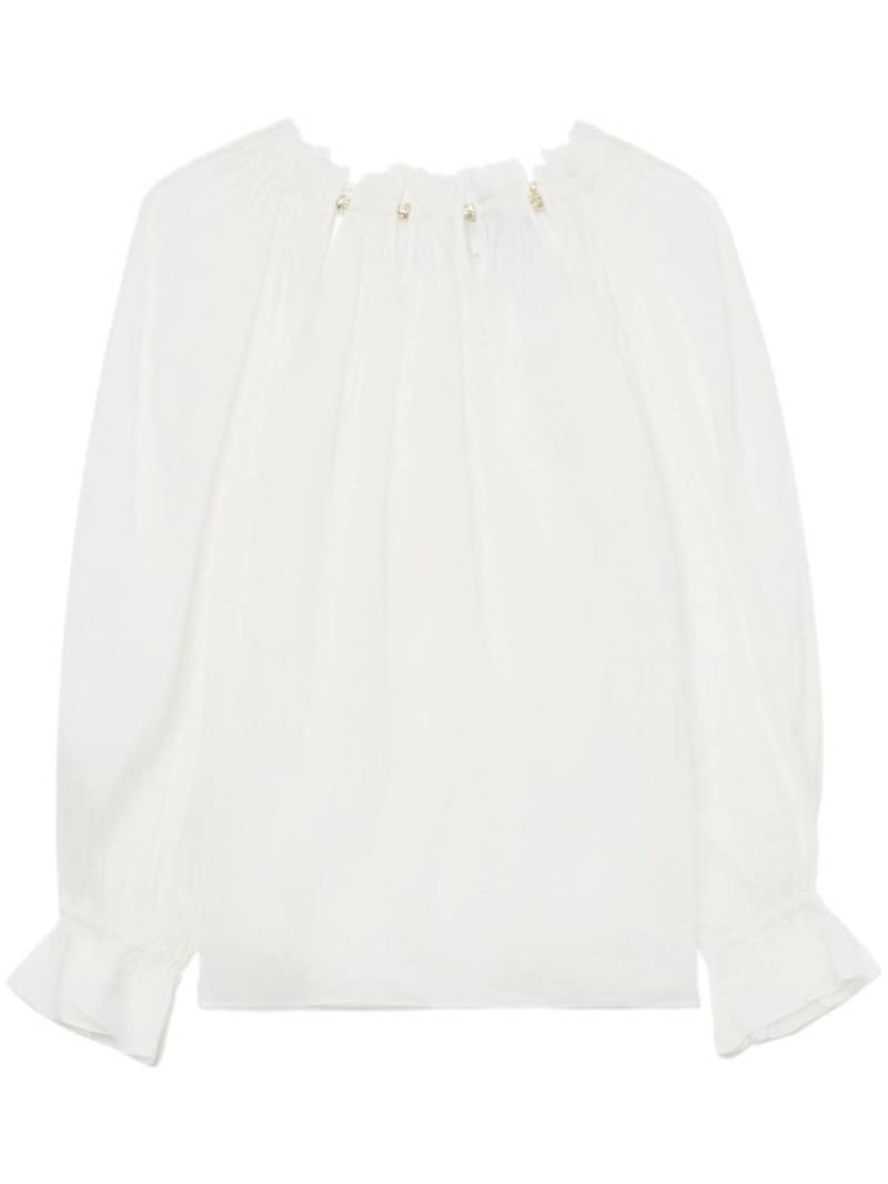 Aje Charm Le Corsaire semi-sheer blouse - White von Aje